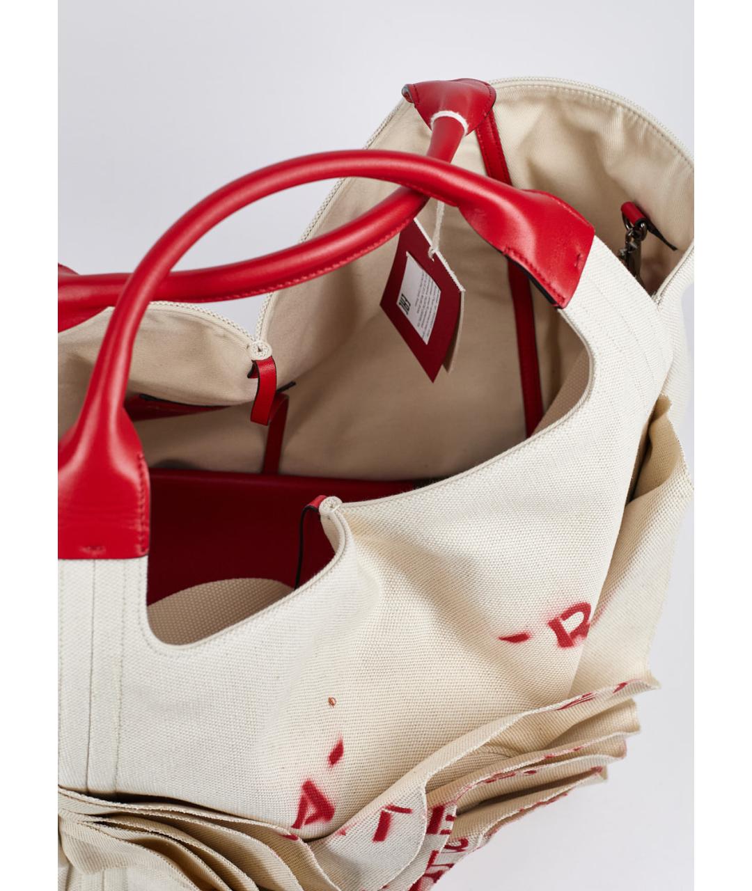 RED VALENTINO Бежевая хлопковая сумка тоут, фото 4