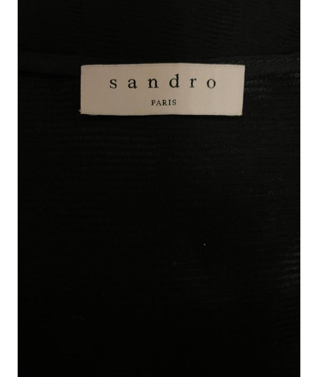 SANDRO Черное атласное коктейльное платье, фото 5