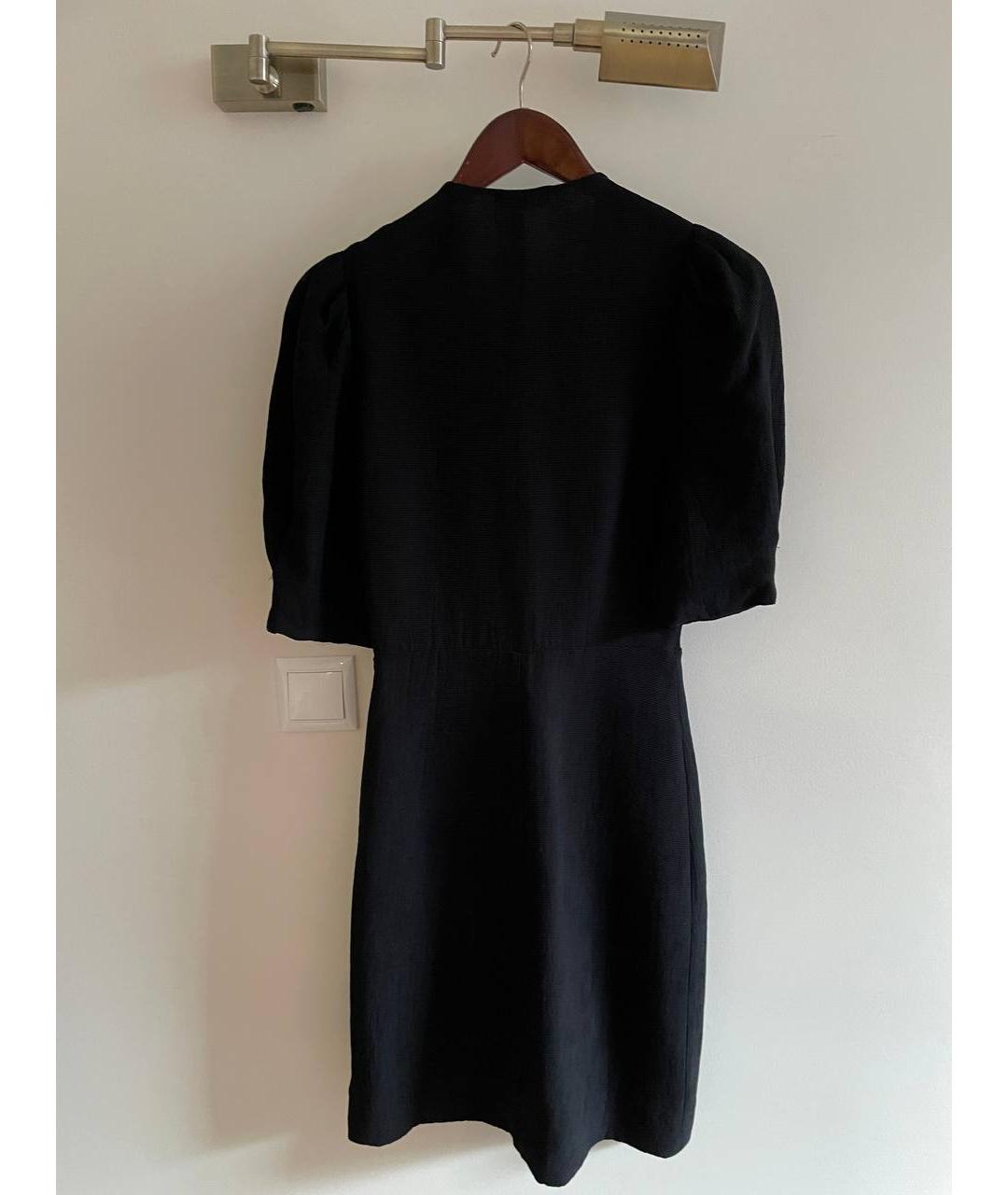 SANDRO Черное атласное коктейльное платье, фото 4