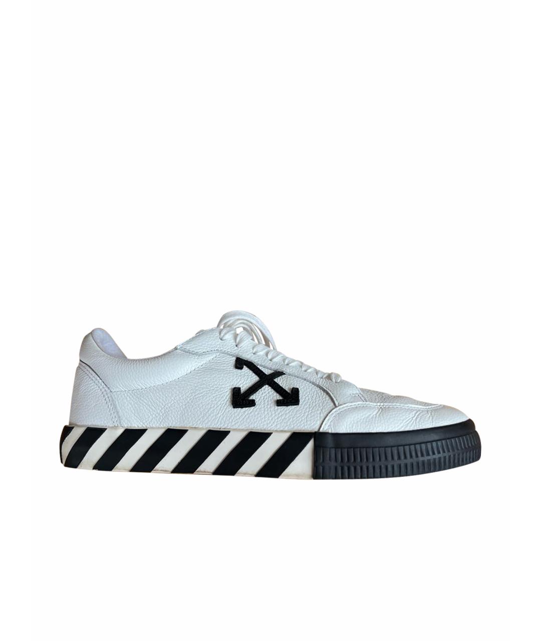 OFF-WHITE Белые кожаные низкие кроссовки / кеды, фото 1