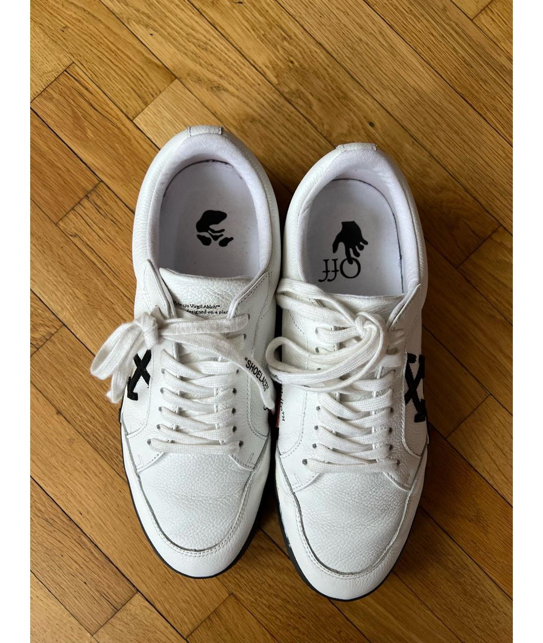 OFF-WHITE Белые кожаные низкие кроссовки / кеды, фото 3