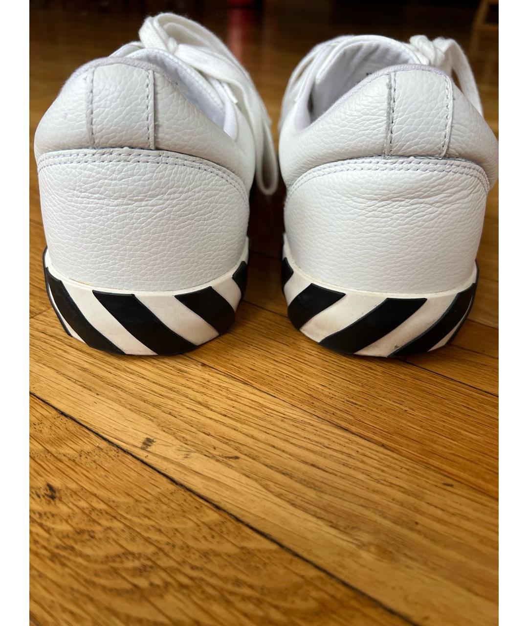 OFF-WHITE Белые кожаные низкие кроссовки / кеды, фото 4