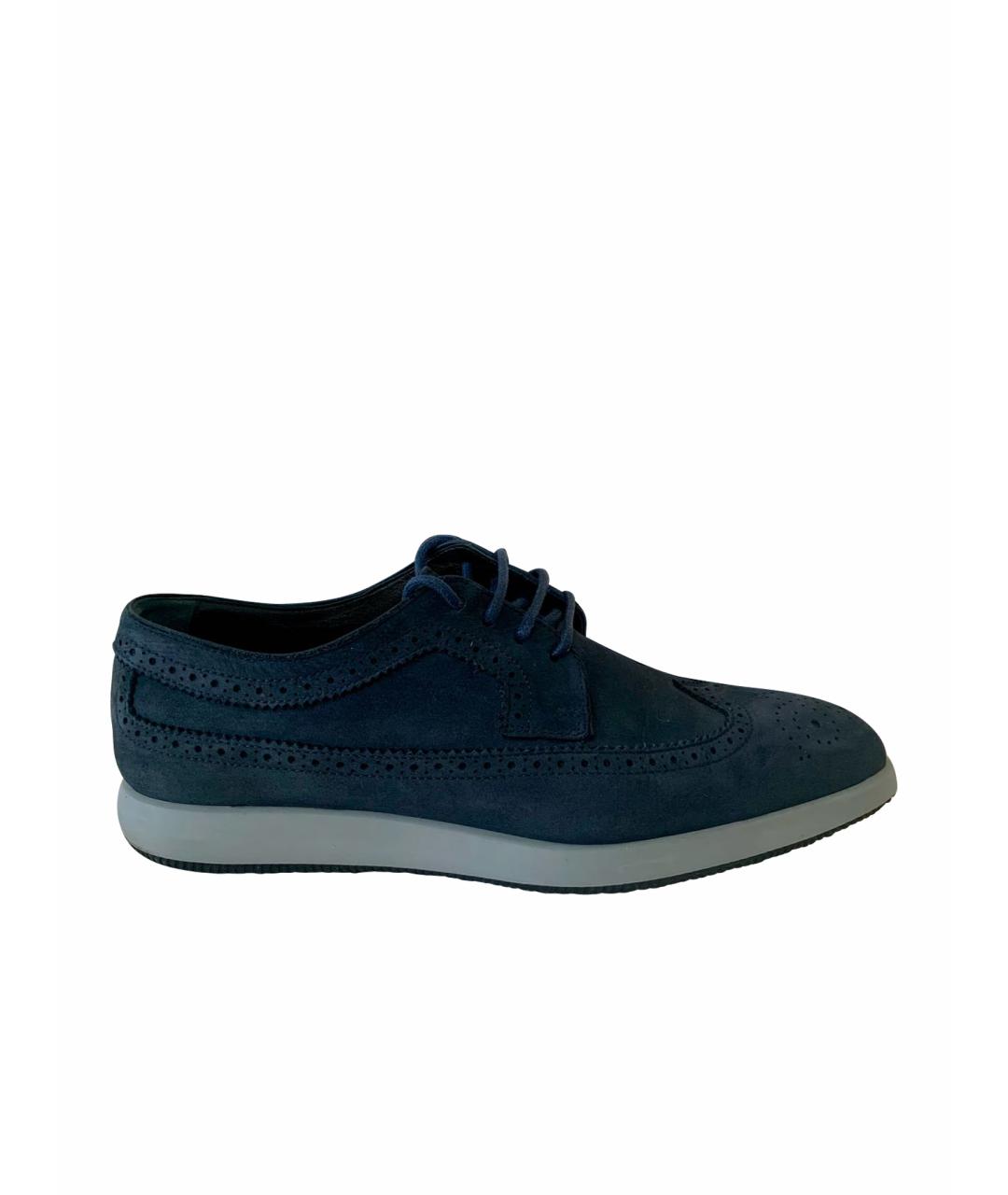 HOGAN Темно-синие нубуковые туфли, фото 1