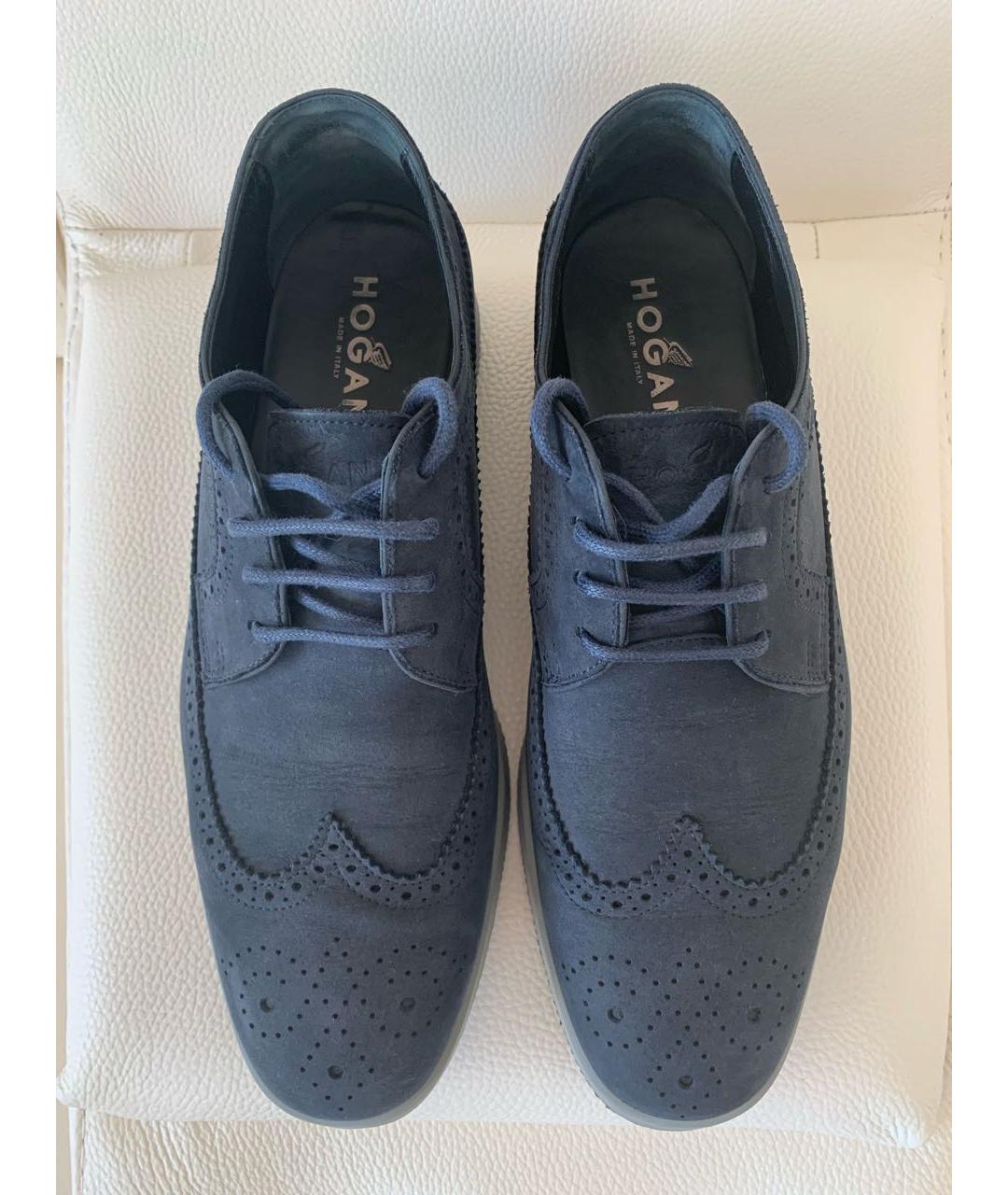 HOGAN Темно-синие нубуковые туфли, фото 2