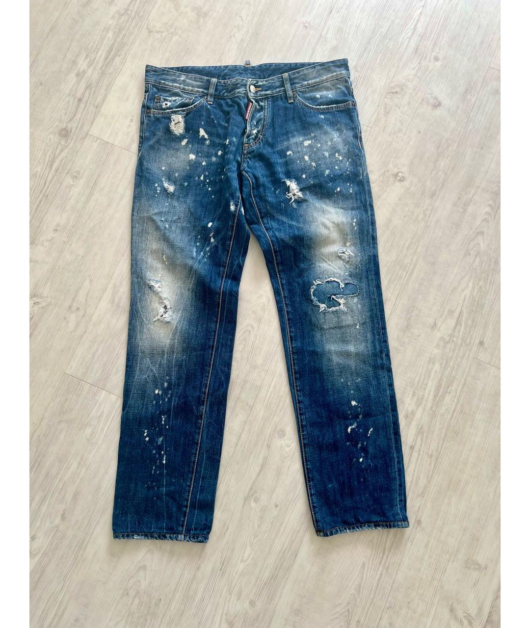 DSQUARED2 Синие прямые джинсы, фото 5