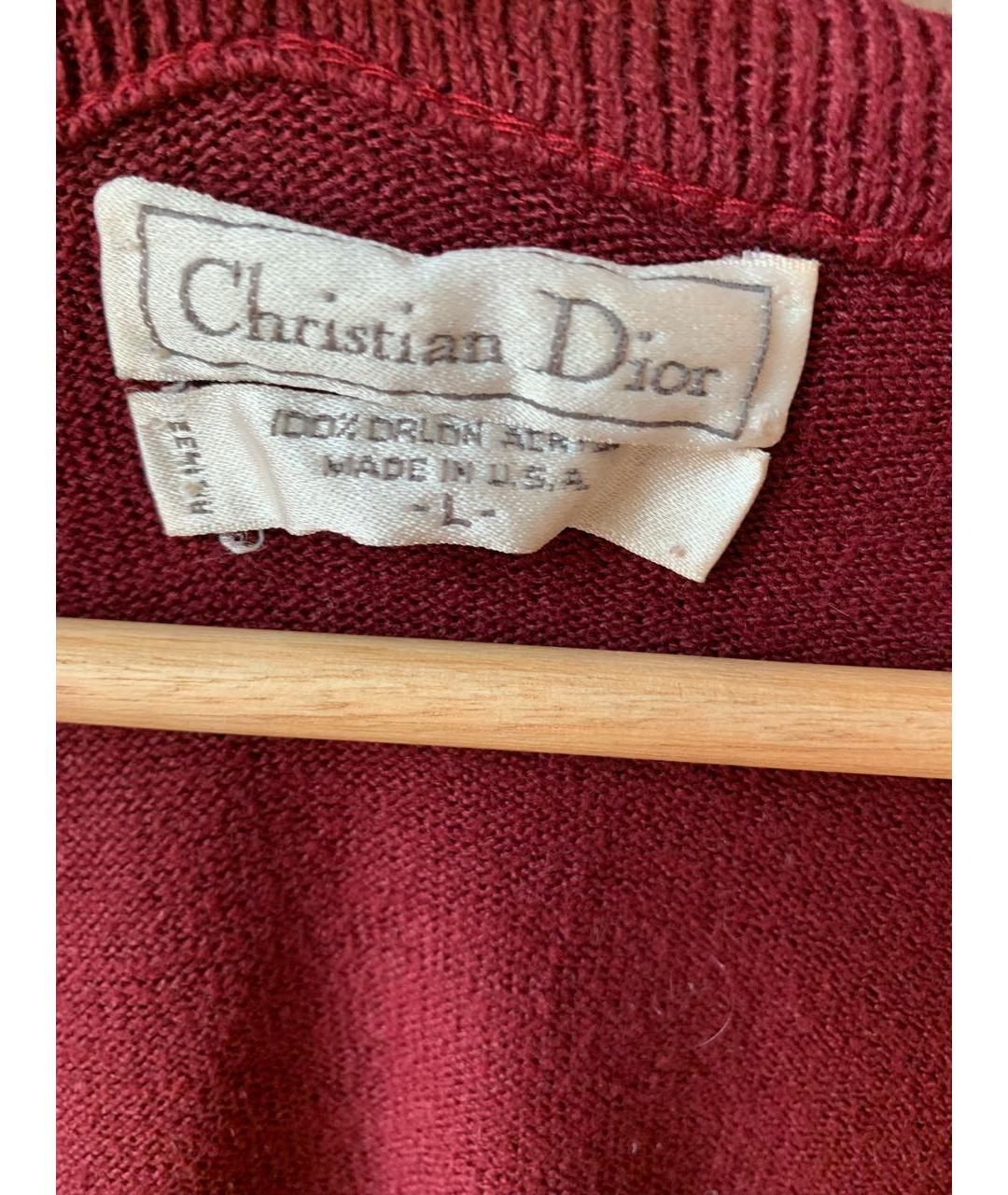 CHRISTIAN DIOR Бордовый джемпер / свитер, фото 2