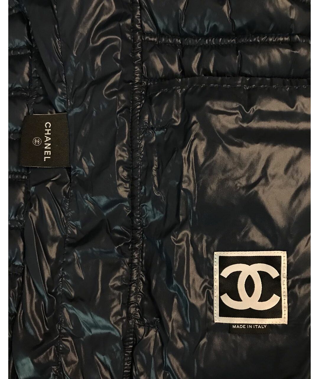 CHANEL PRE-OWNED Темно-синяя полиамидовая куртка, фото 6