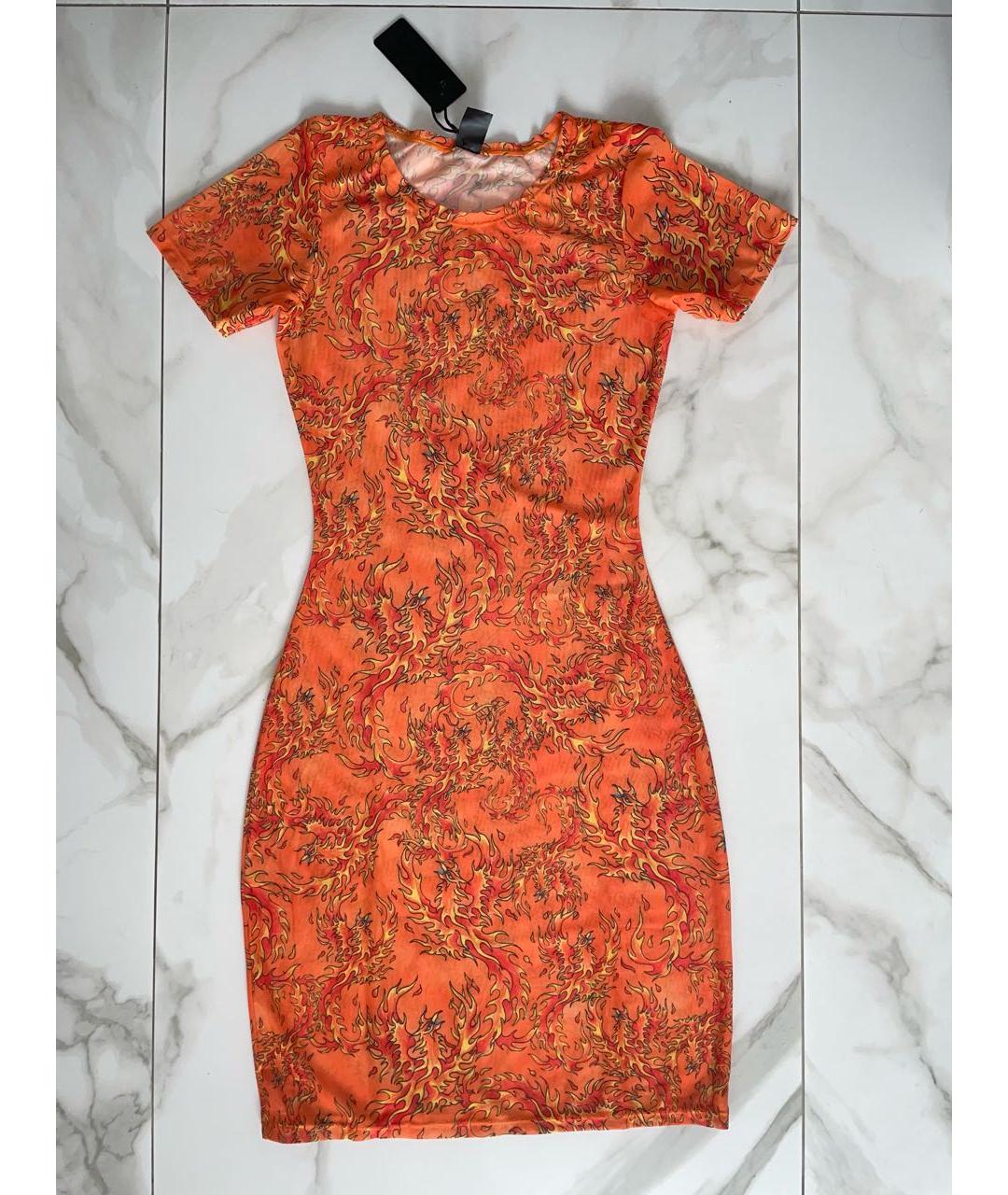 ED HARDY Оранжевое полиэстеровое повседневное платье, фото 5