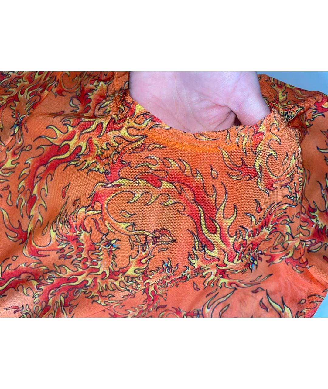 ED HARDY Оранжевое полиэстеровое повседневное платье, фото 3