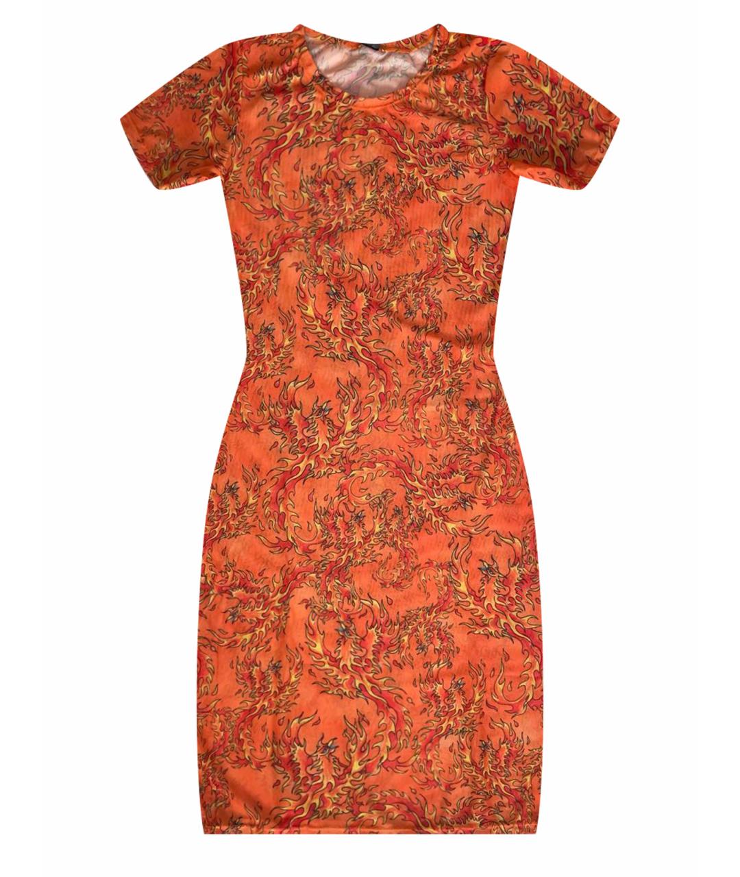 ED HARDY Оранжевое полиэстеровое повседневное платье, фото 1