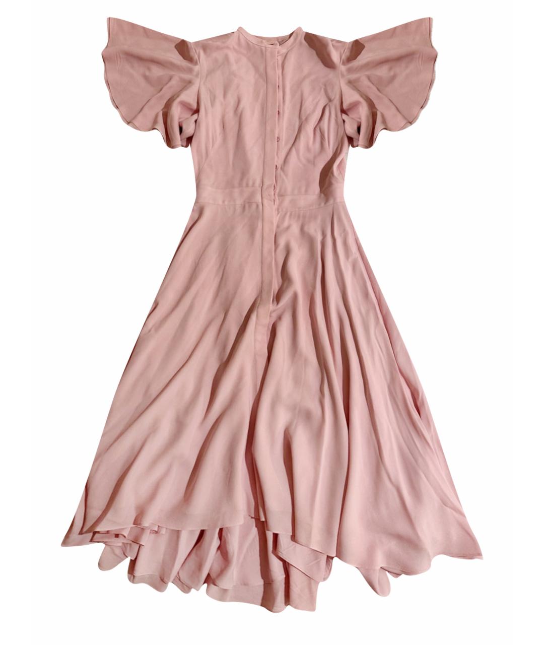 ALEXANDER MCQUEEN Розовое вискозное повседневное платье, фото 1