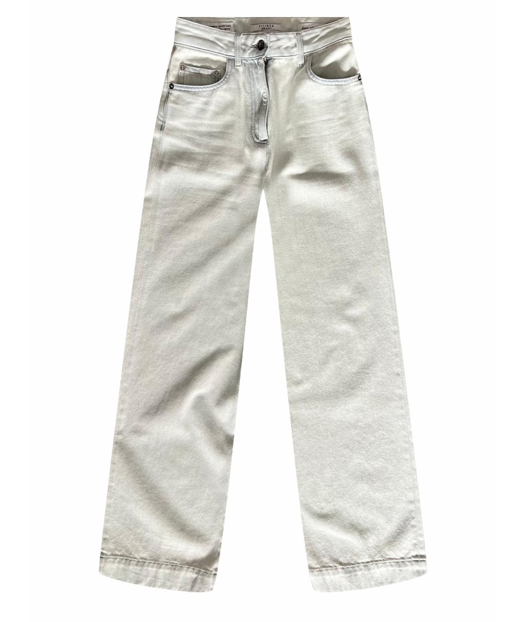 PESERICO Белые хлопковые прямые джинсы, фото 1