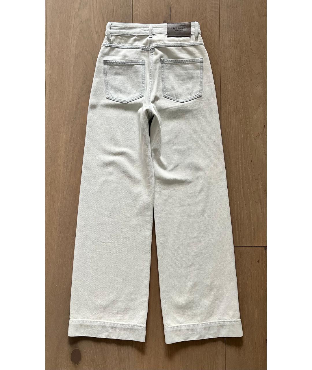 PESERICO Белые хлопковые прямые джинсы, фото 2