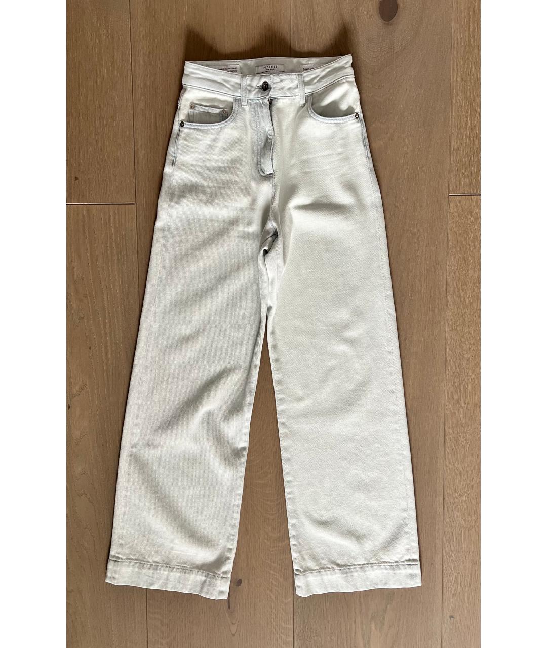 PESERICO Белые хлопковые прямые джинсы, фото 6