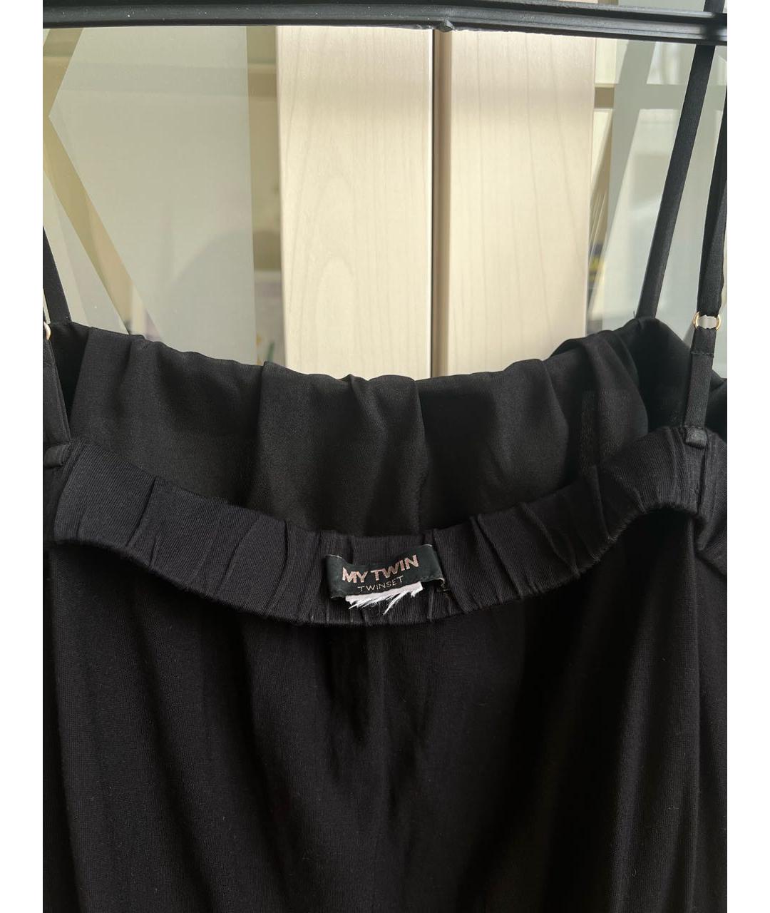 TWIN-SET Черное полиэстеровое повседневное платье, фото 3