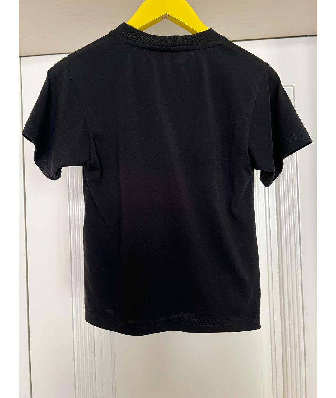 BALENCIAGA Черная хлопковая детская футболка, фото 2