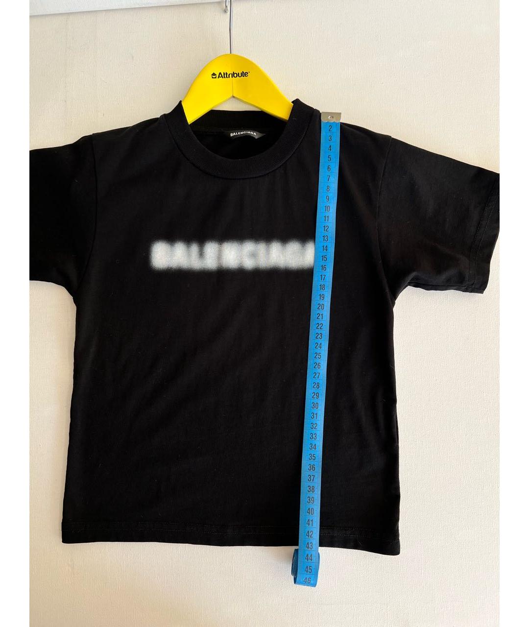 BALENCIAGA Черная хлопковая детская футболка, фото 6