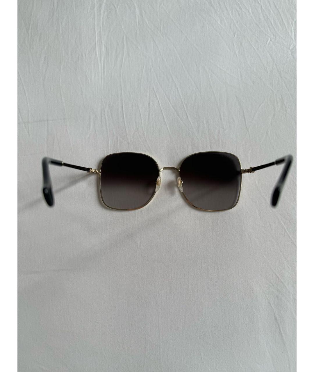 GUCCI Золотые металлические солнцезащитные очки, фото 6