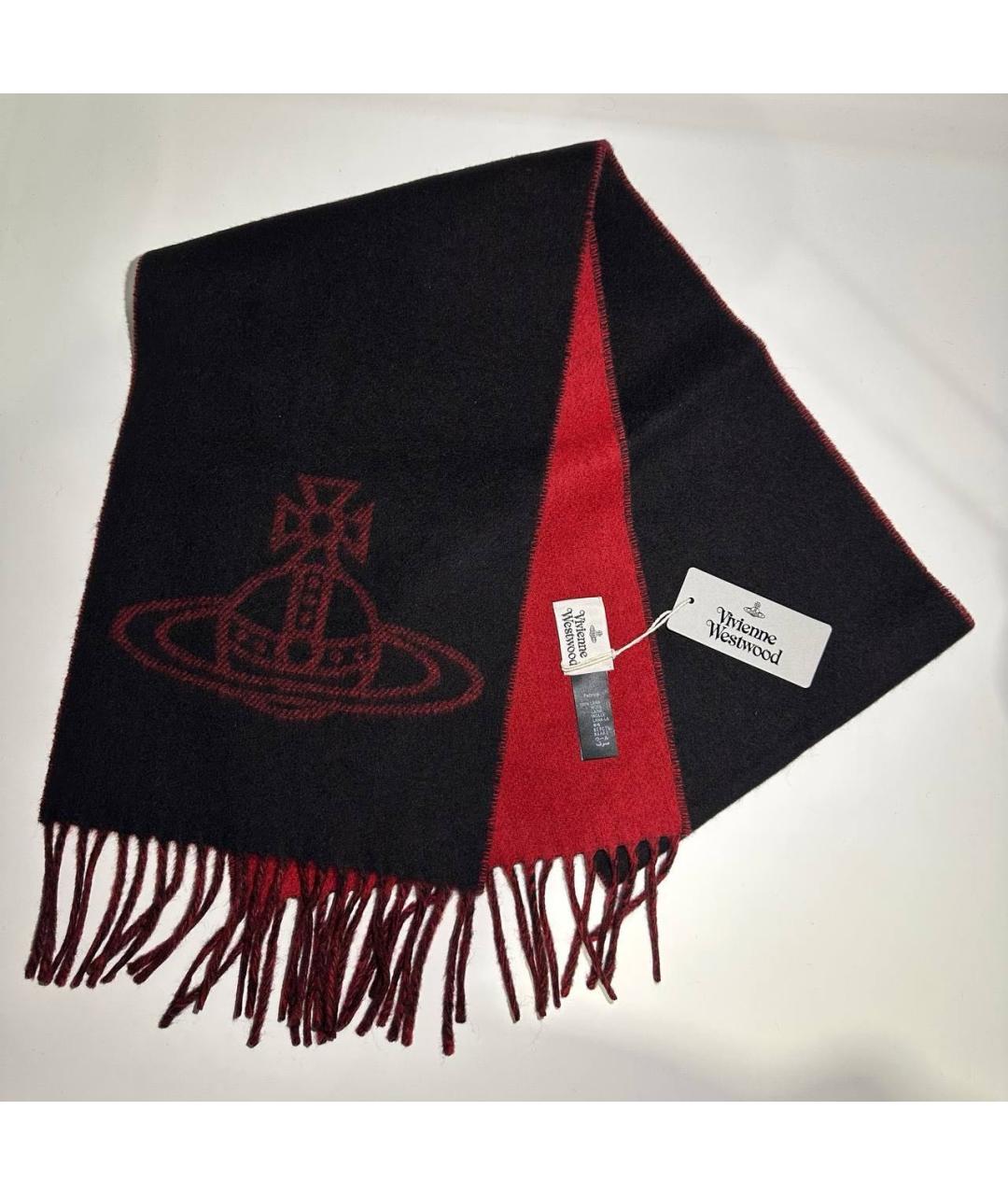 VIVIENNE WESTWOOD Красный шерстяной шарф, фото 3