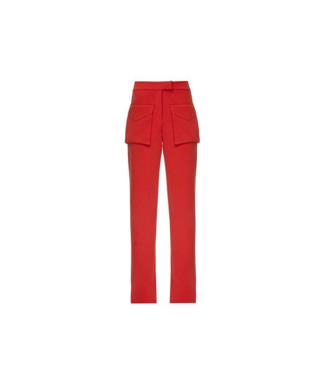 SELF-PORTRAIT Красные прямые брюки, фото 1