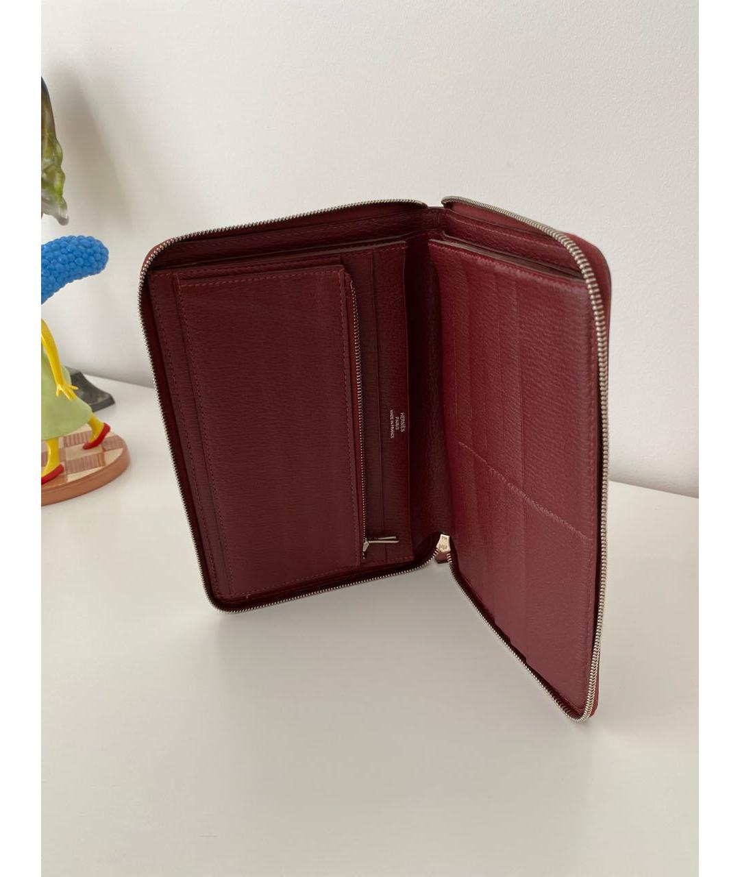 HERMES PRE-OWNED Бордовый кожаный кошелек, фото 4