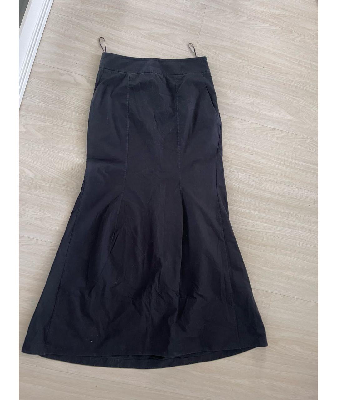 JIL SANDER Черная хлопковая юбка макси, фото 8