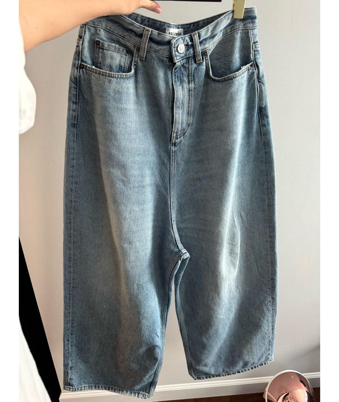 BALENCIAGA Синие хлопковые прямые джинсы, фото 6