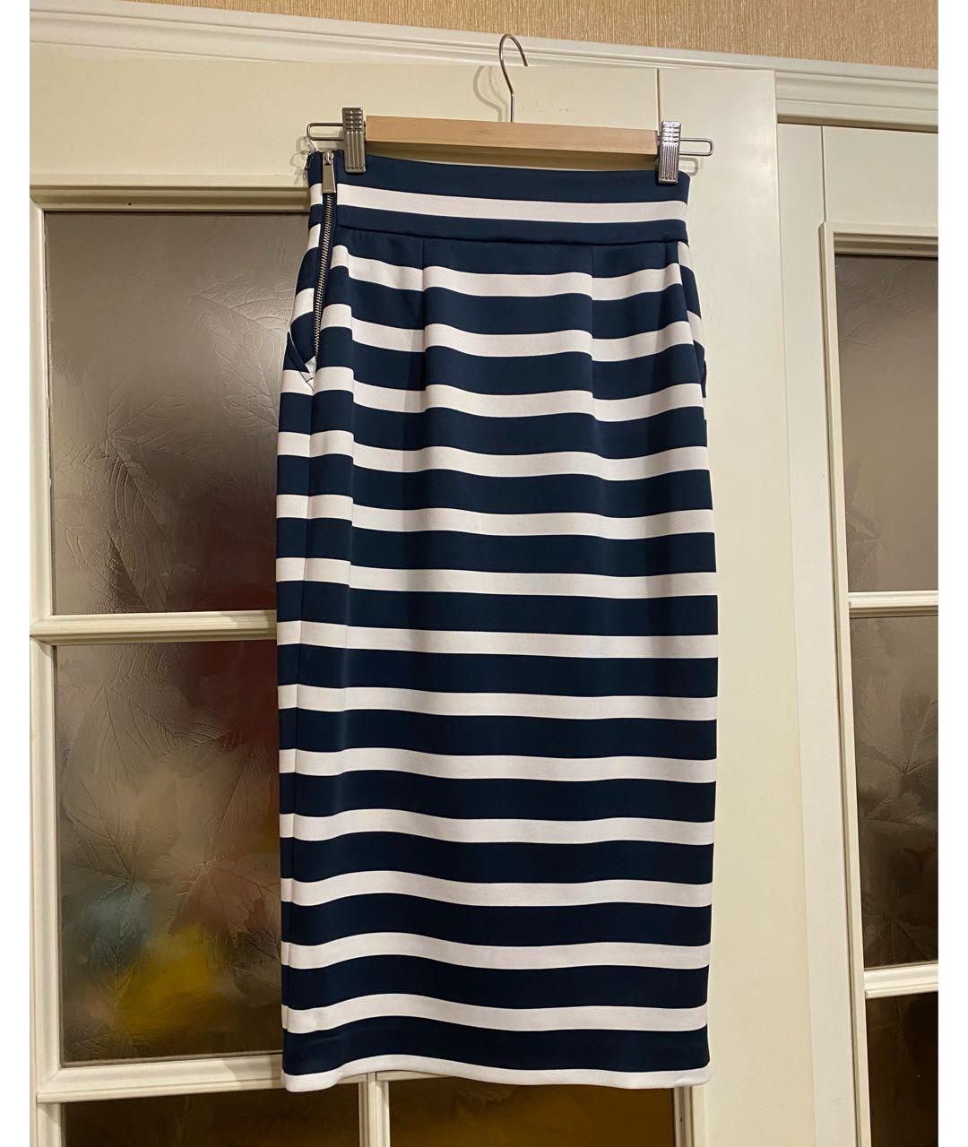 PINKO Темно-синяя полиамидовая юбка миди, фото 2