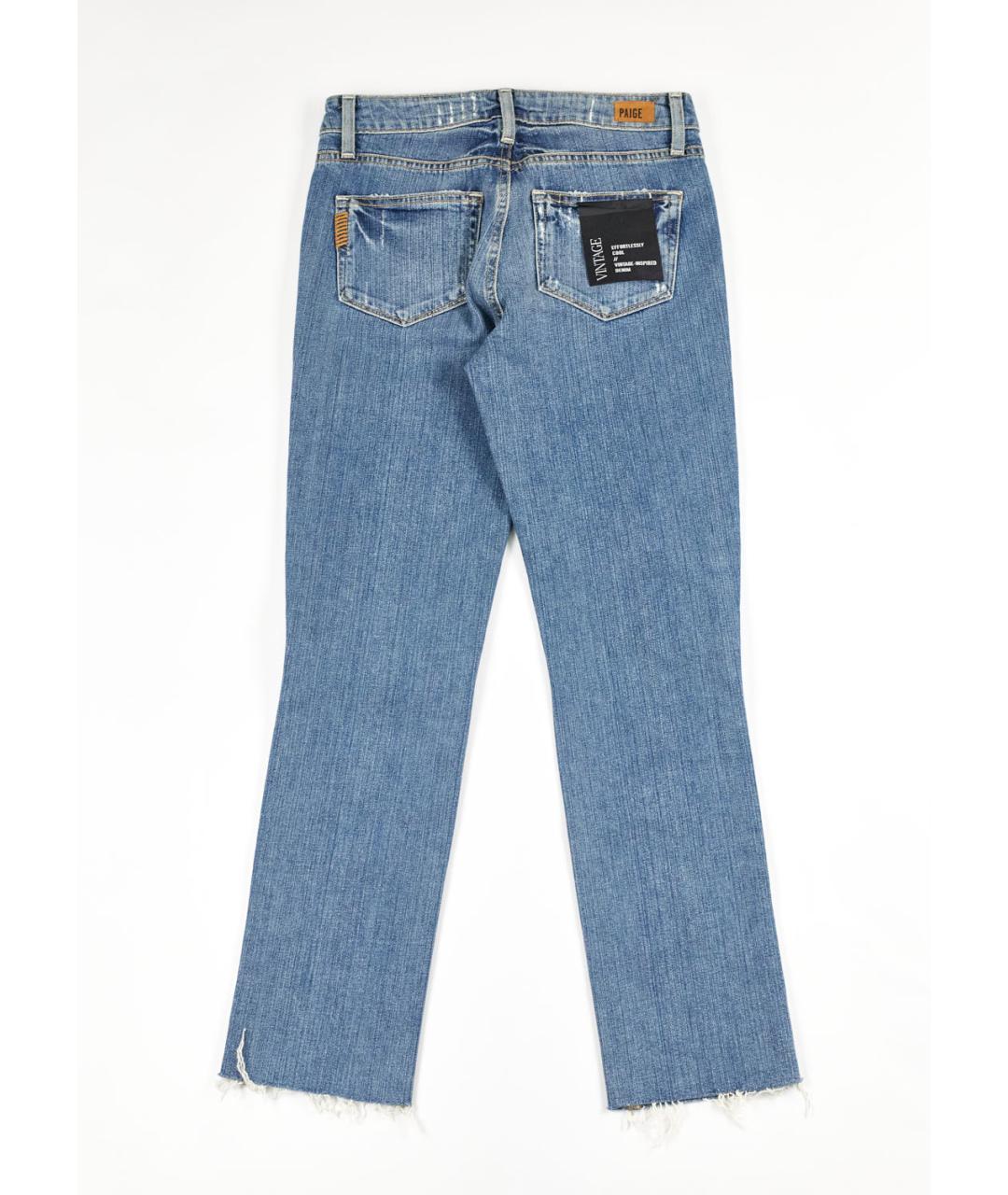 PAIGE Голубые хлопко-эластановые джинсы слим, фото 2