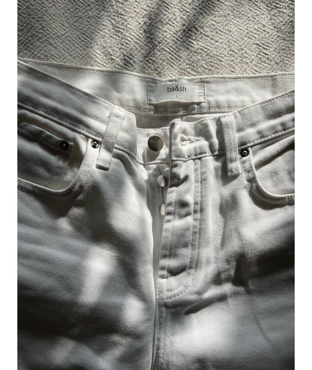 BA&SH Белые хлопковые прямые джинсы, фото 5