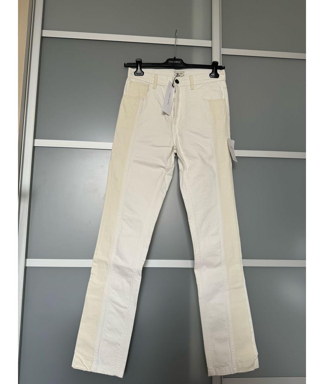 MAGDA BUTRYM Белые хлопковые прямые джинсы, фото 2