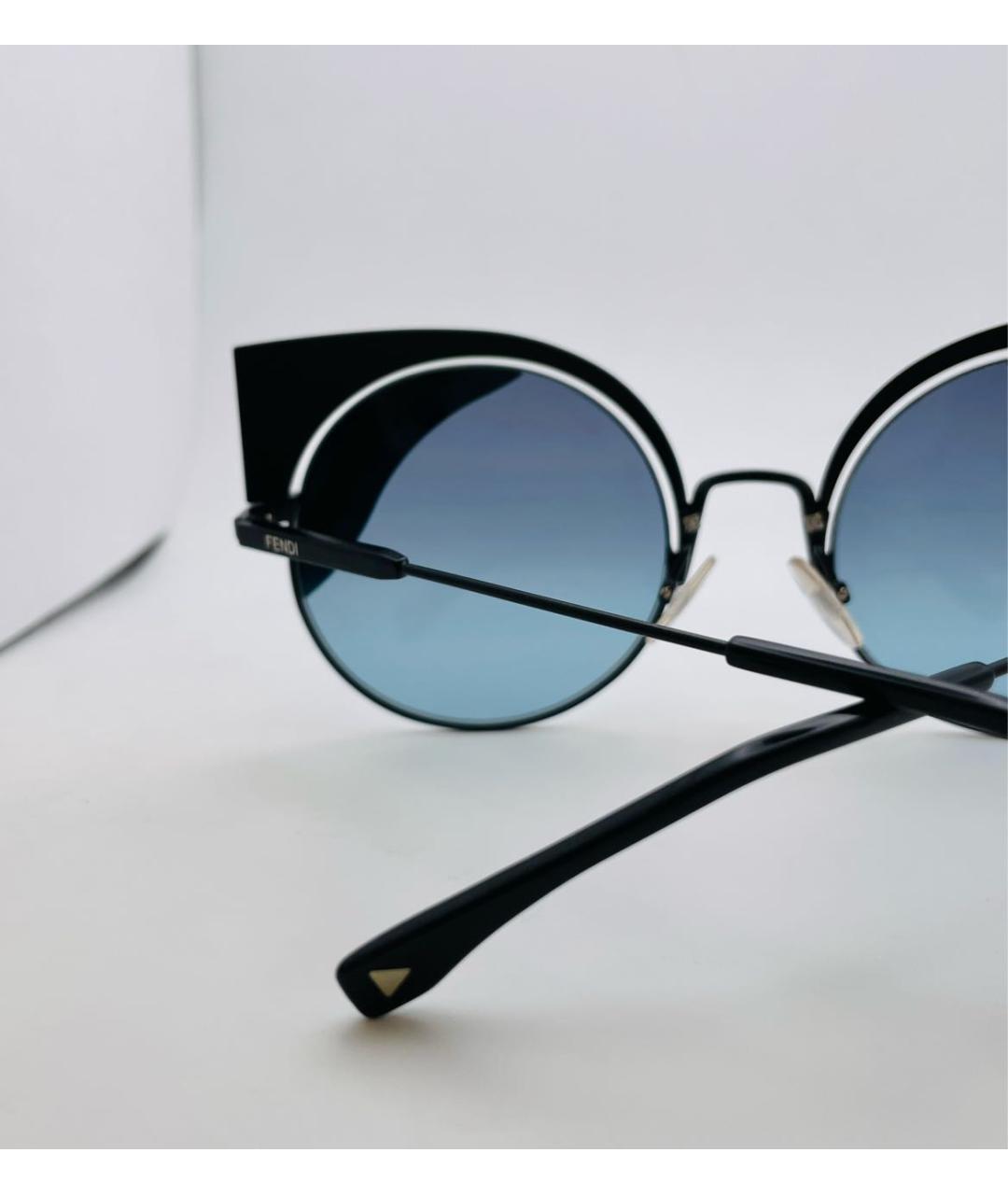 FENDI Бирюзовые металлические солнцезащитные очки, фото 5