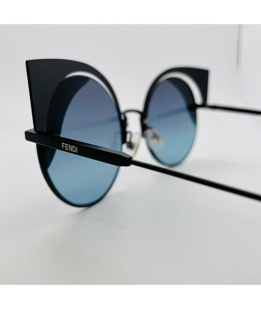FENDI Бирюзовые металлические солнцезащитные очки, фото 4