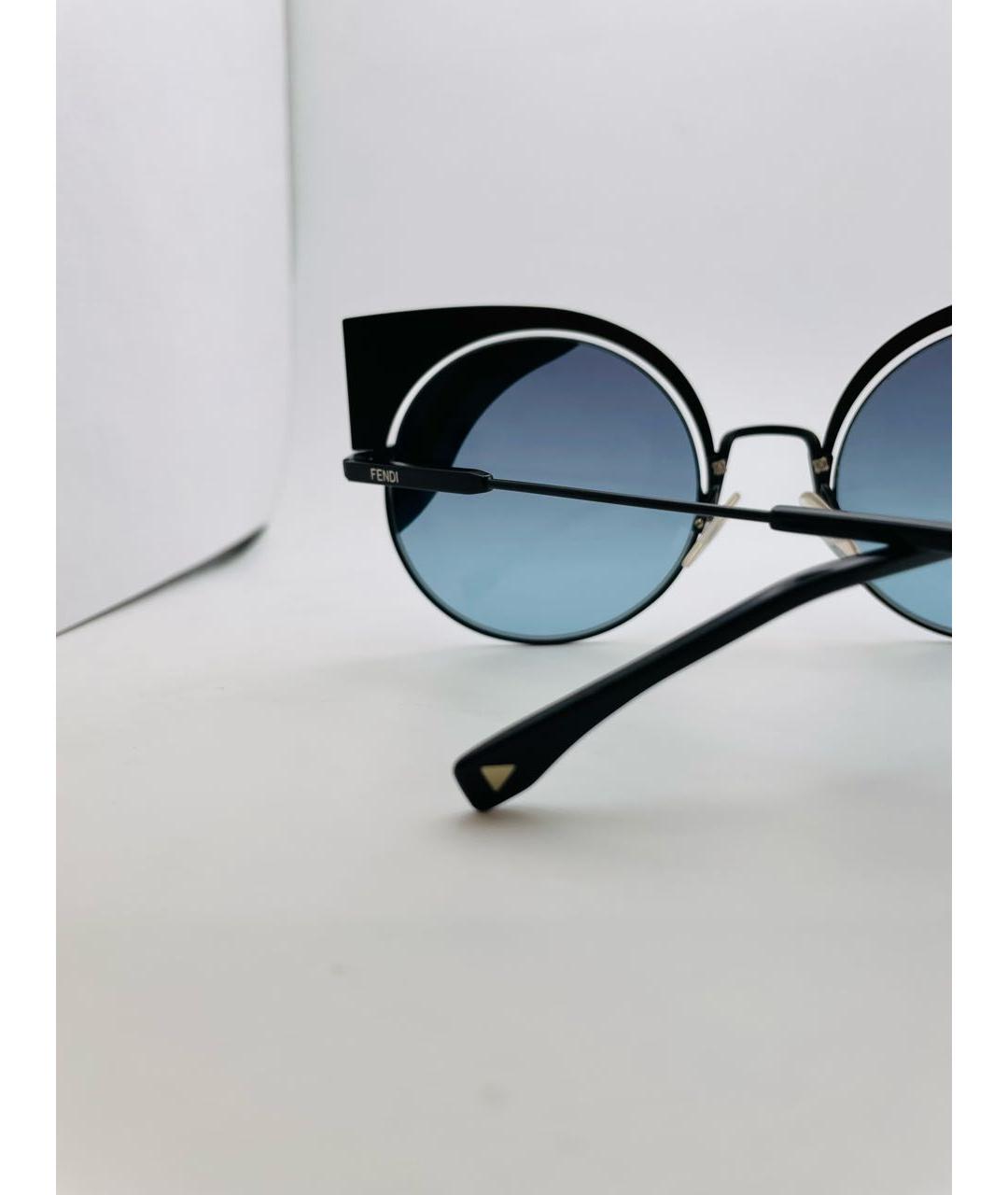 FENDI Бирюзовые металлические солнцезащитные очки, фото 6