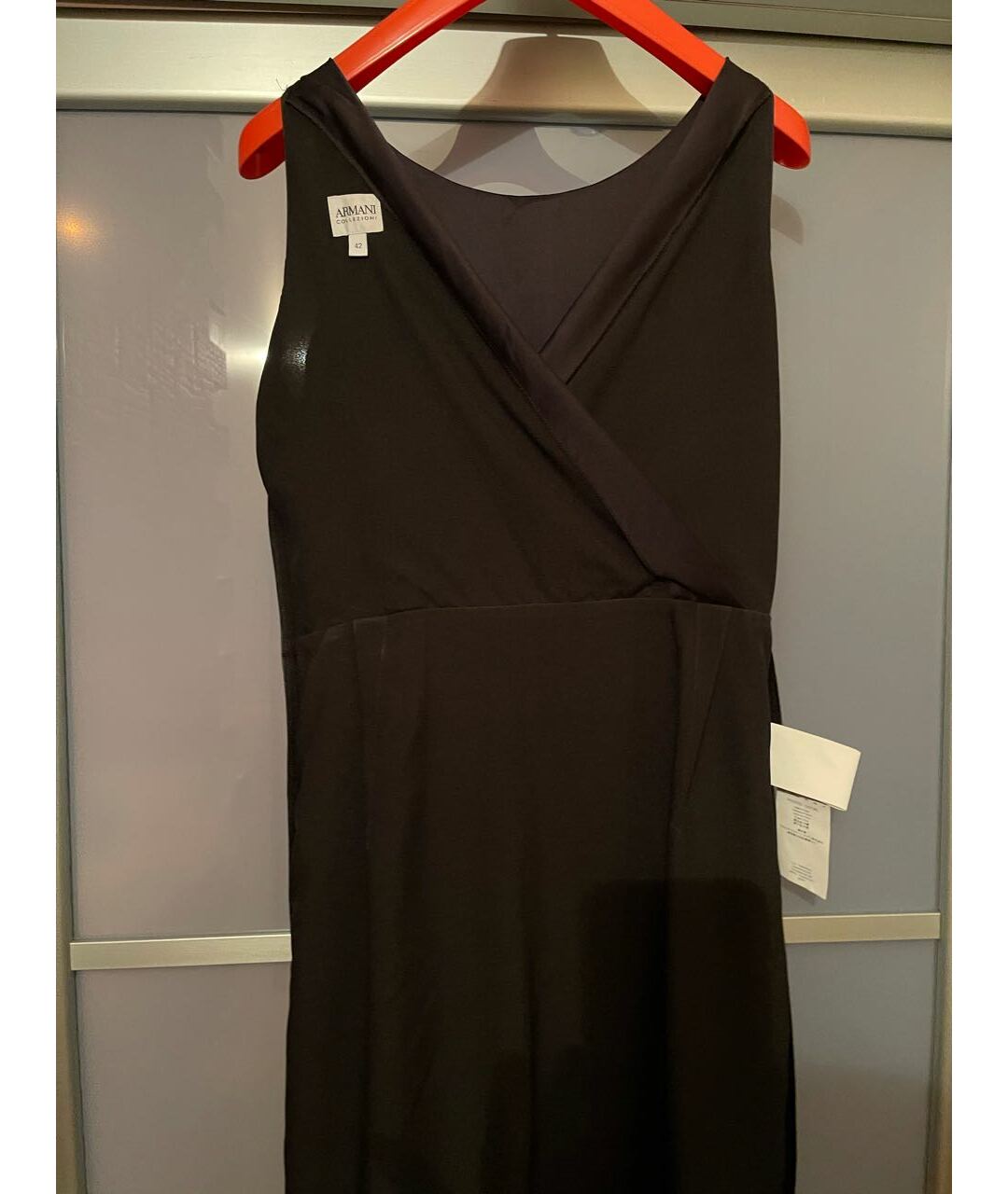 ARMANI COLLEZIONI Черное шелковое коктейльное платье, фото 3