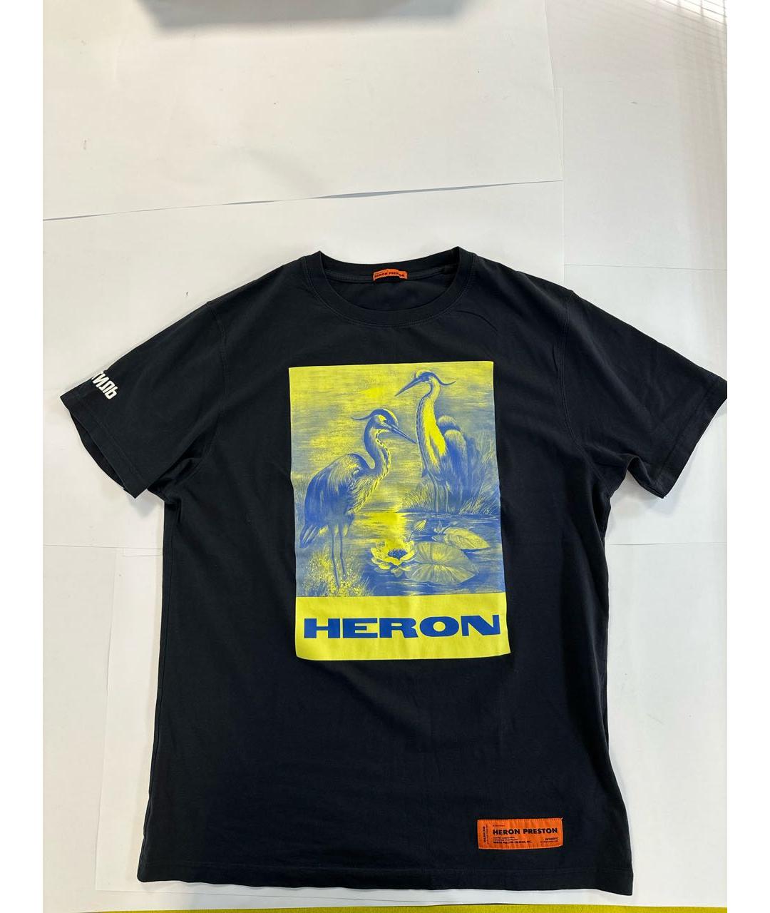 HERON PRESTON Черная хлопковая футболка, фото 6