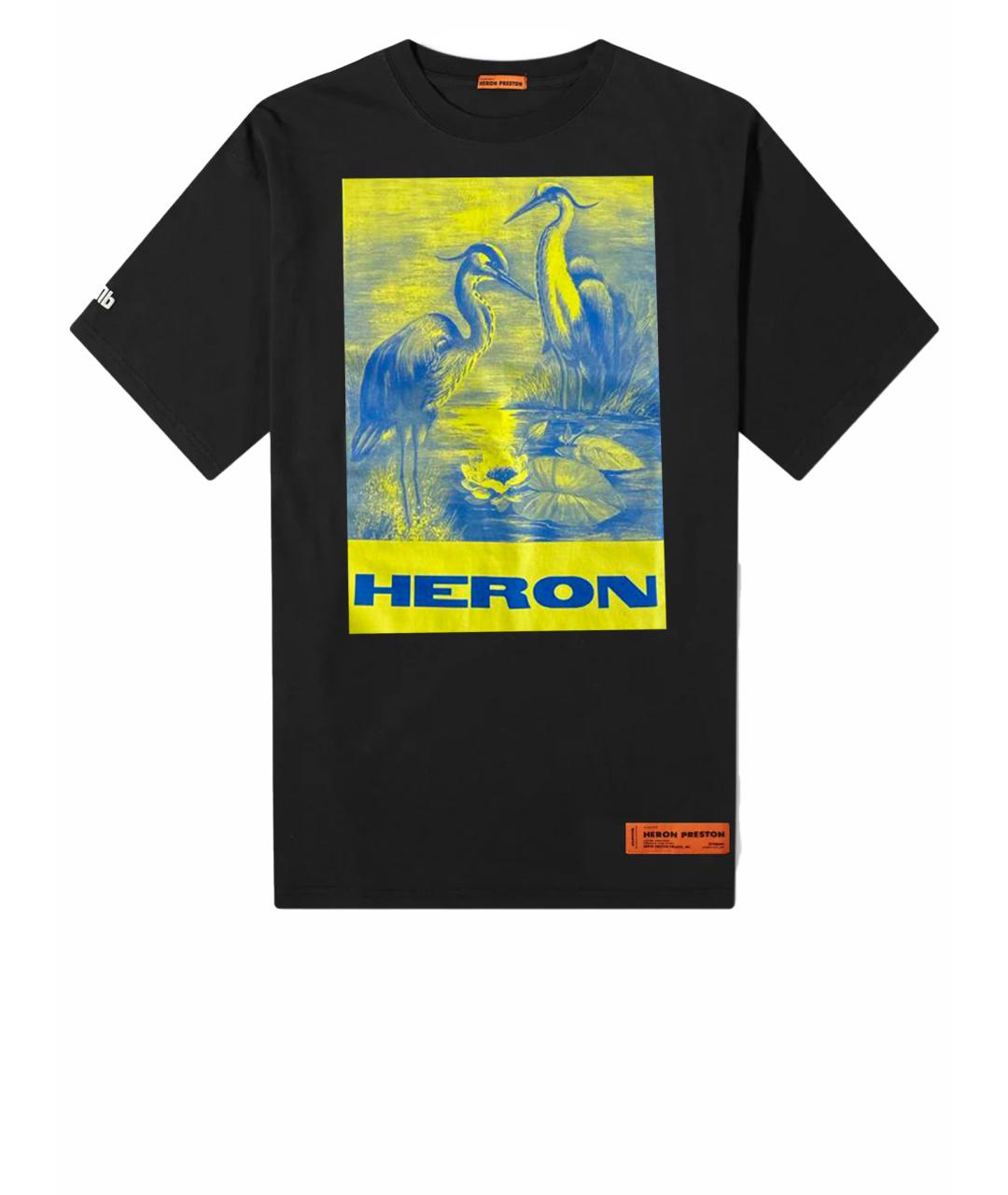 HERON PRESTON Черная хлопковая футболка, фото 1