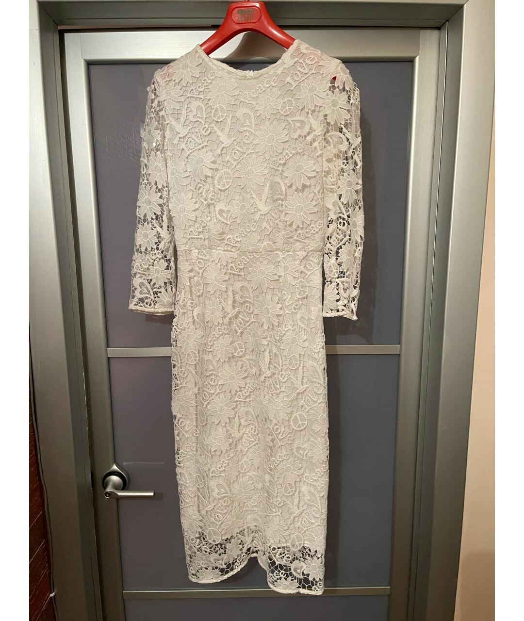 SANDRO Белое кружевное повседневное платье, фото 6