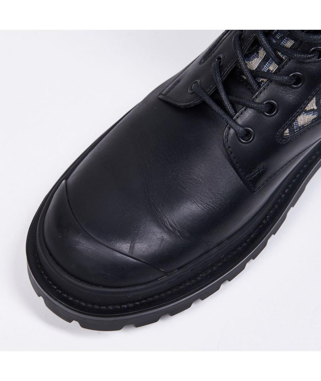 CHRISTIAN DIOR Черные кожаные высокие ботинки, фото 4