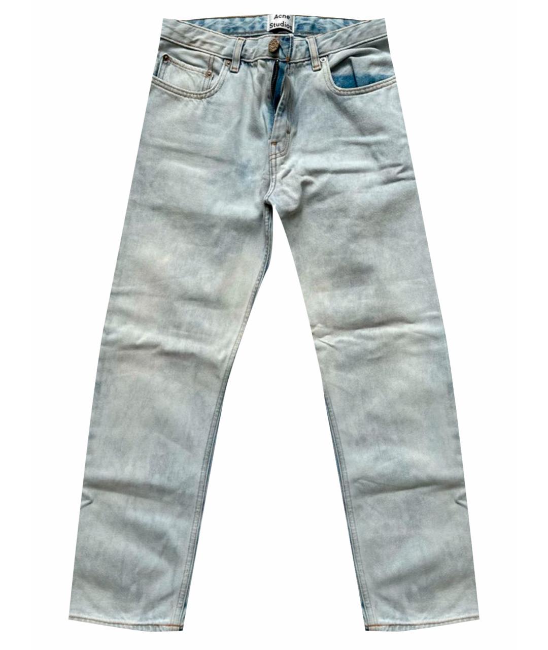 ACNE STUDIOS Голубые хлопковые прямые джинсы, фото 6