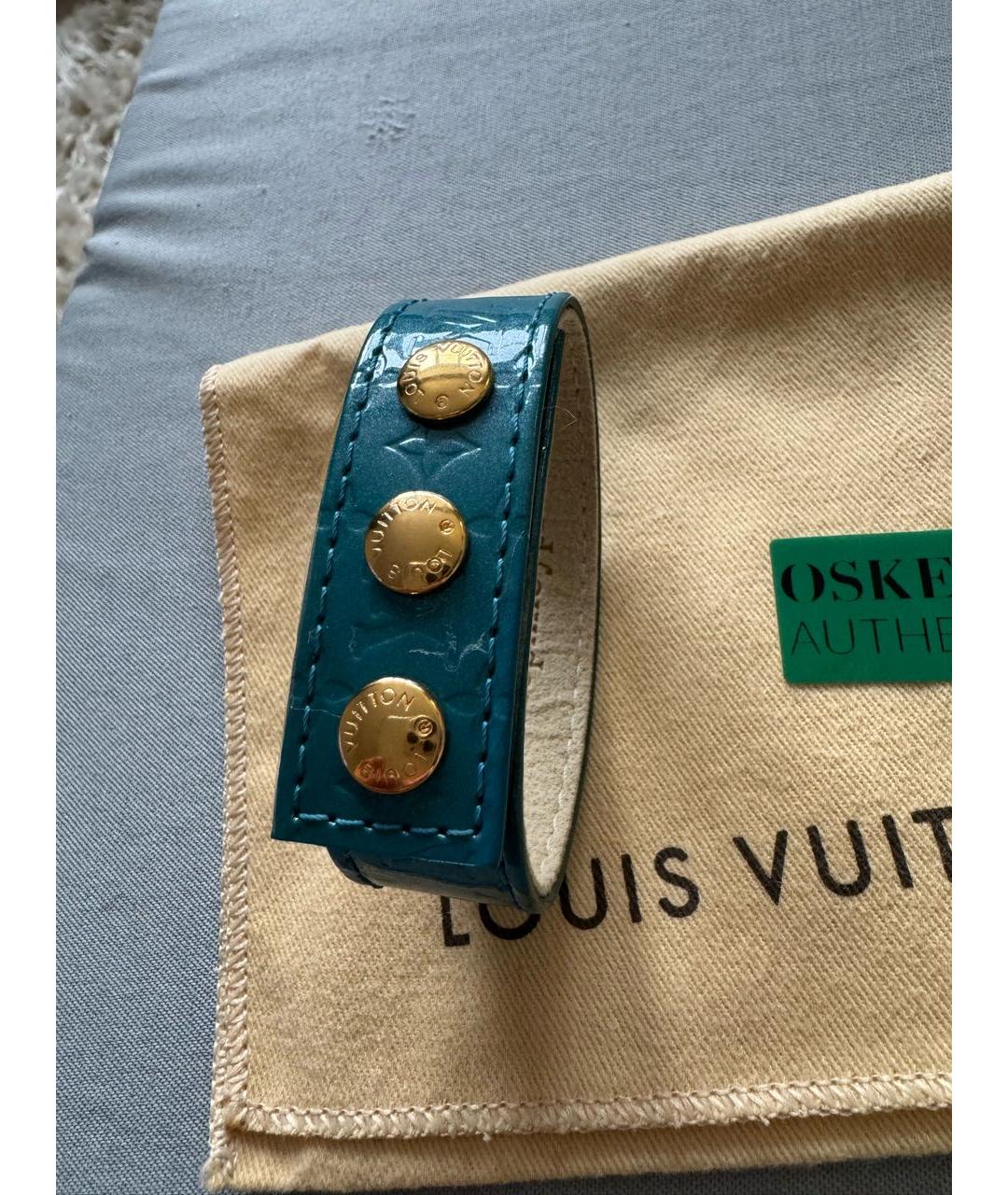 LOUIS VUITTON PRE-OWNED Бирюзовый кожаный браслет, фото 2