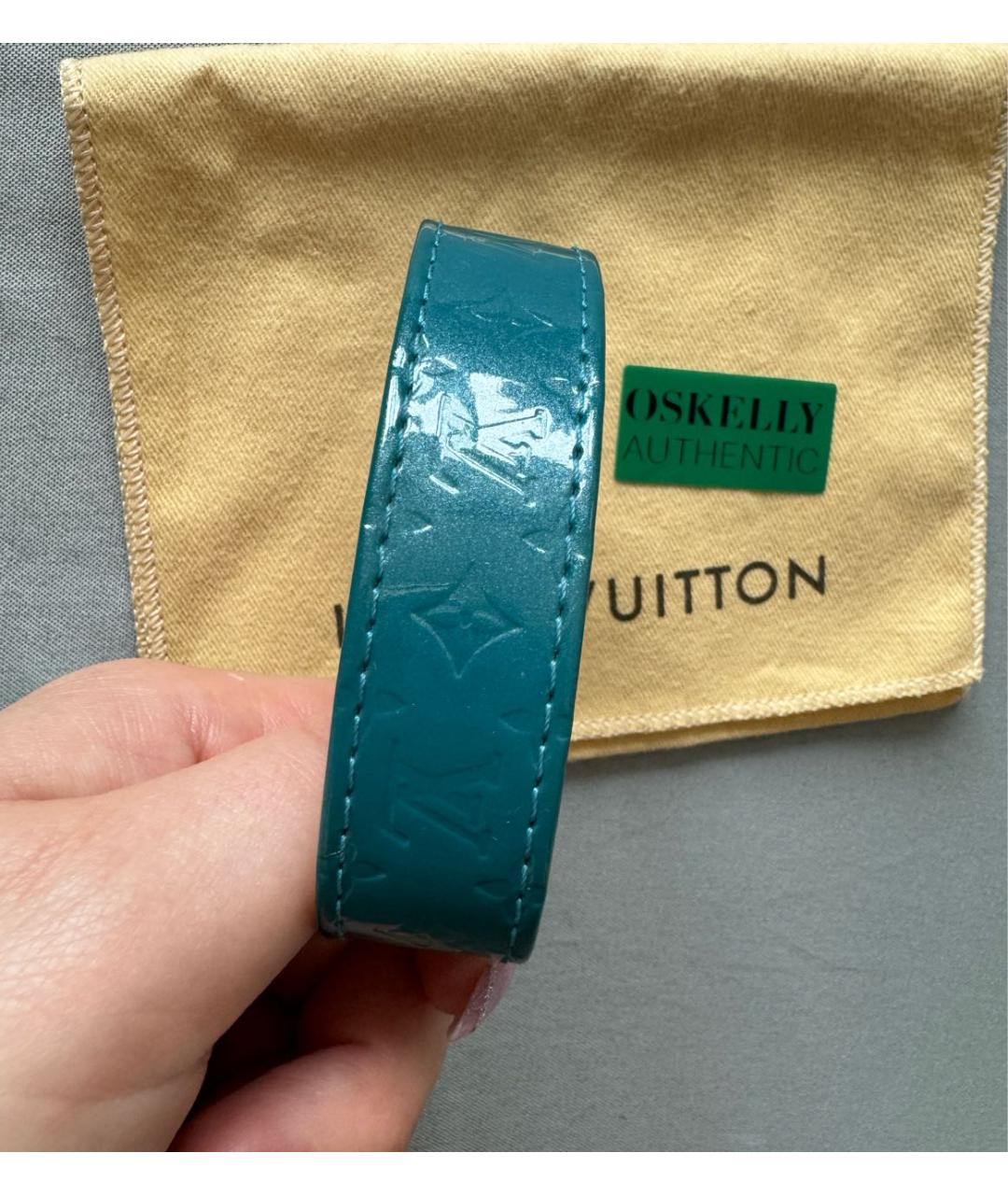 LOUIS VUITTON PRE-OWNED Бирюзовый кожаный браслет, фото 3