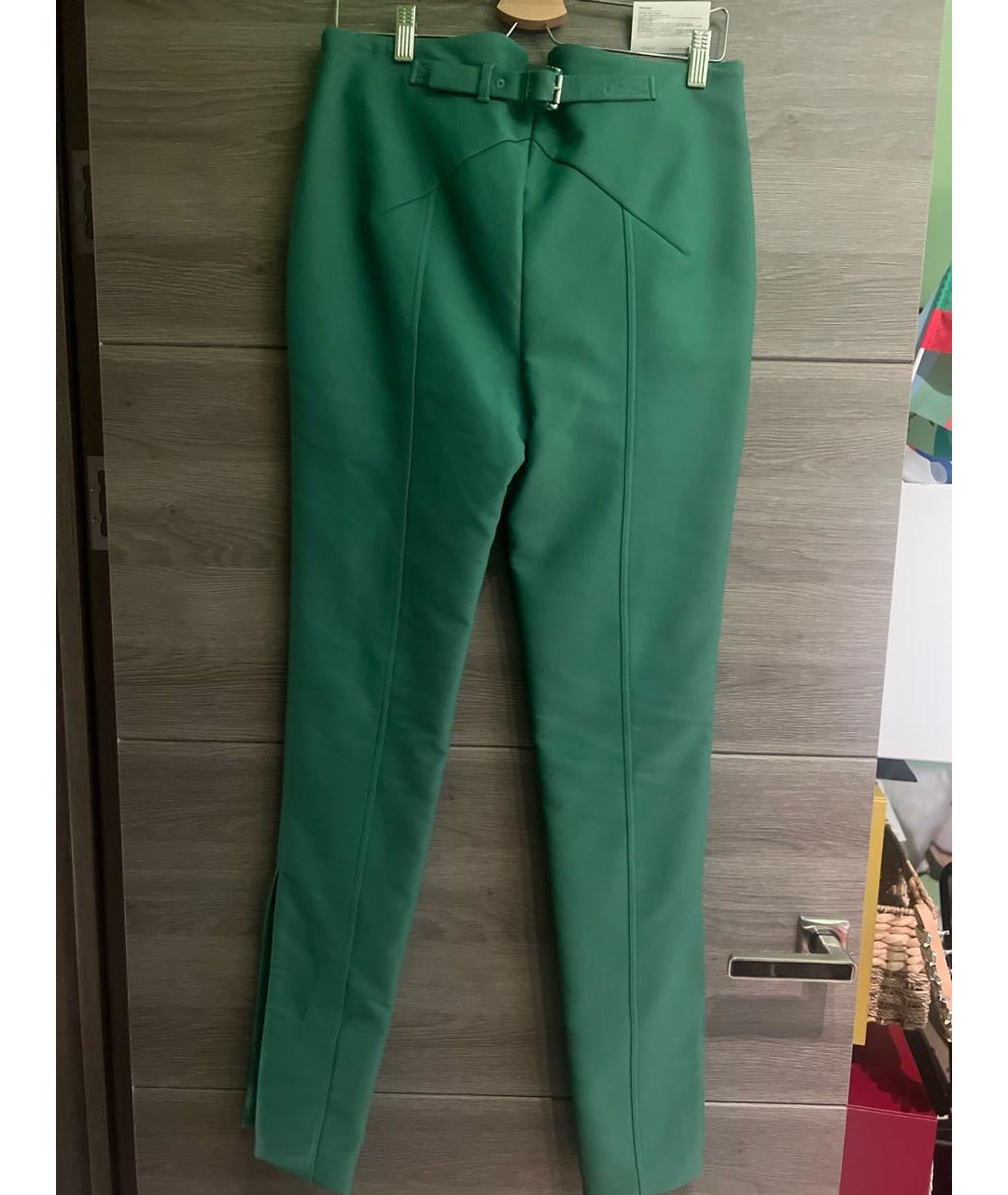 ACNE STUDIOS Зеленые хлопковые брюки узкие, фото 2