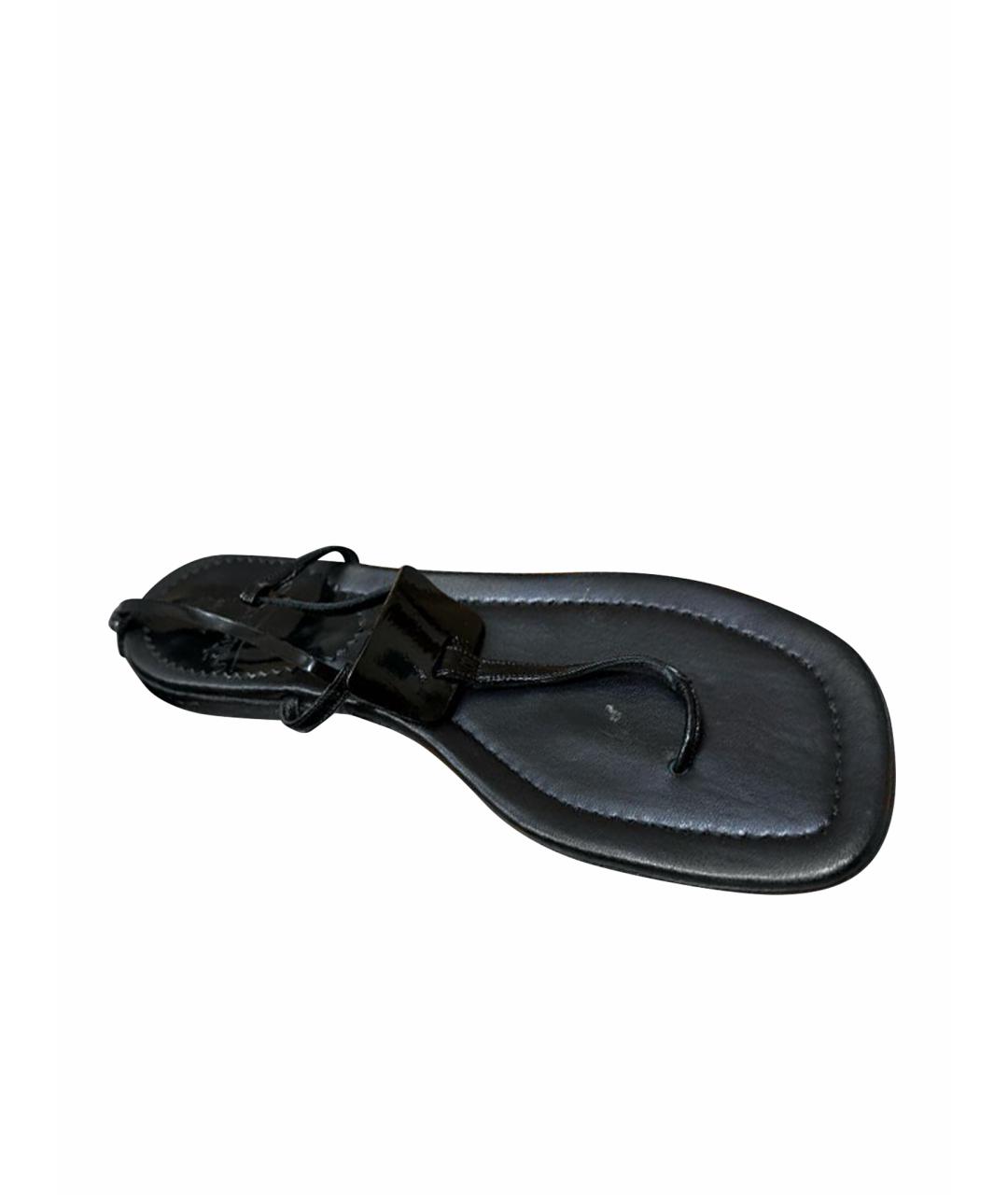 CHRISTIAN LOUBOUTIN Черные кожаные сандалии, фото 1