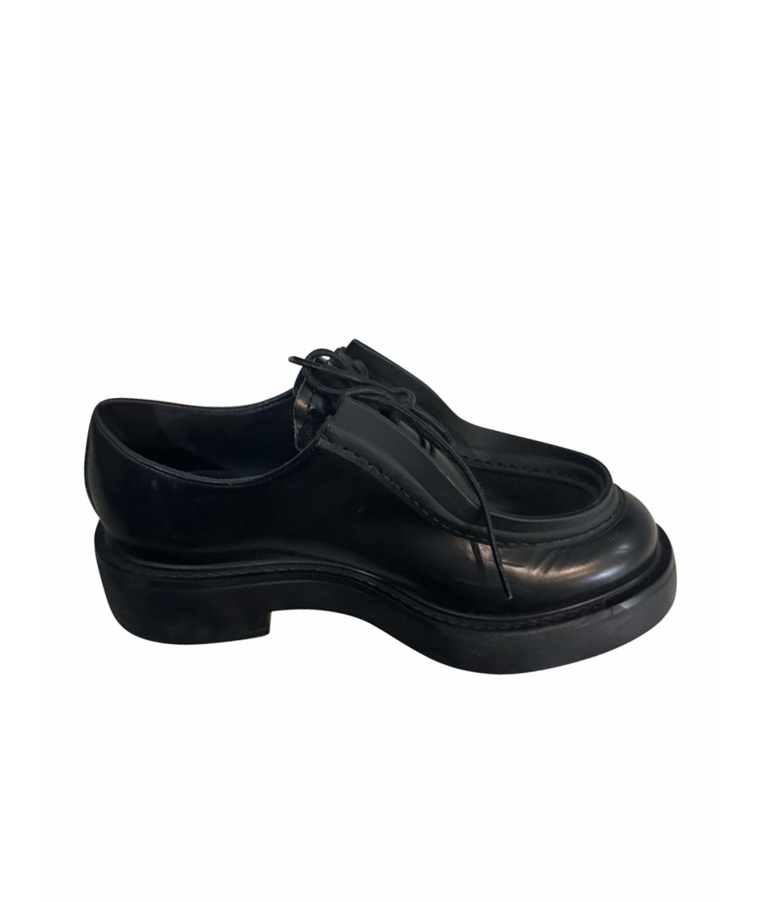 PRADA Черные кожаные ботинки, фото 1