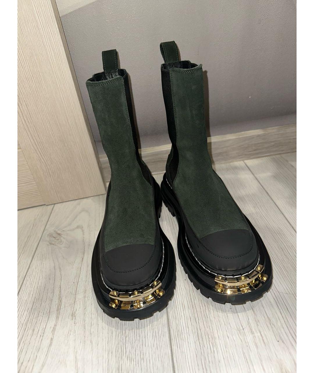 SANDRO Зеленые кожаные ботинки, фото 2
