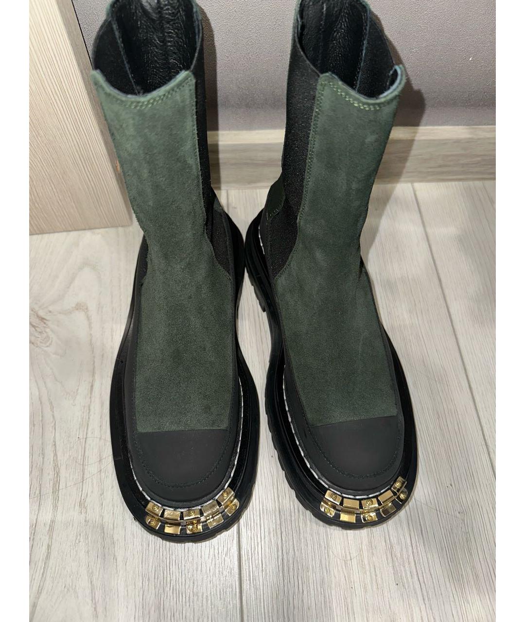 SANDRO Зеленые кожаные ботинки, фото 3