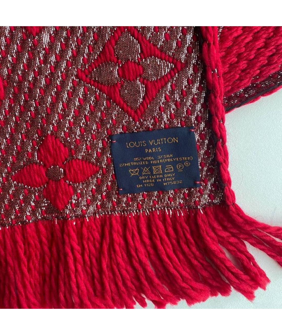 LOUIS VUITTON PRE-OWNED Красный шерстяной шарф, фото 4