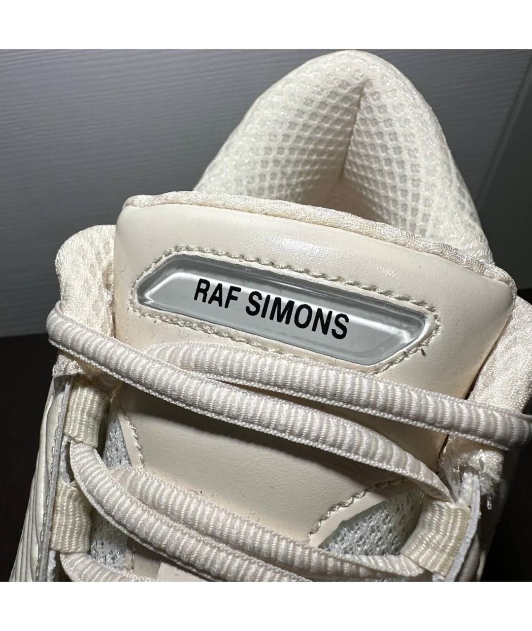RAF SIMONS Белые кожаные низкие кроссовки / кеды, фото 4