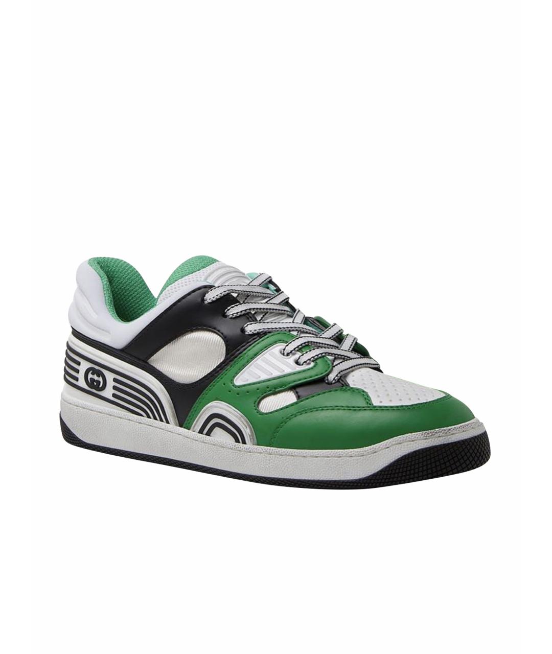 GUCCI Зеленые низкие кроссовки / кеды, фото 1